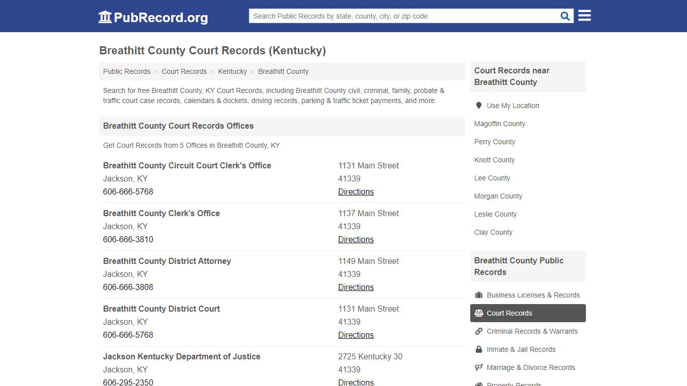 Free Breathitt County Court Records (Kentucky Court Records)